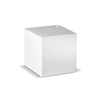 Zettelblock mit Bohrung 10x10x10cm