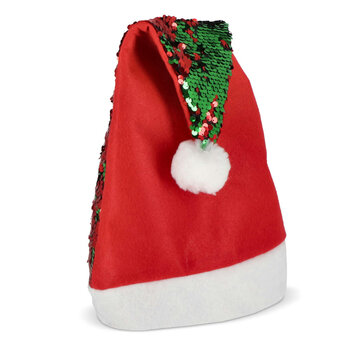 Zweifarbige Pailletten-Weihnachtsmütze